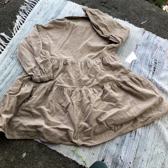 Zara Dress Kids Girls 9 Brown Corduroy Long Sleeve - Picture 4 of 4